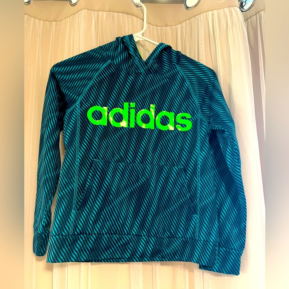 Adidas Hoodie Teal and Navy Size 8